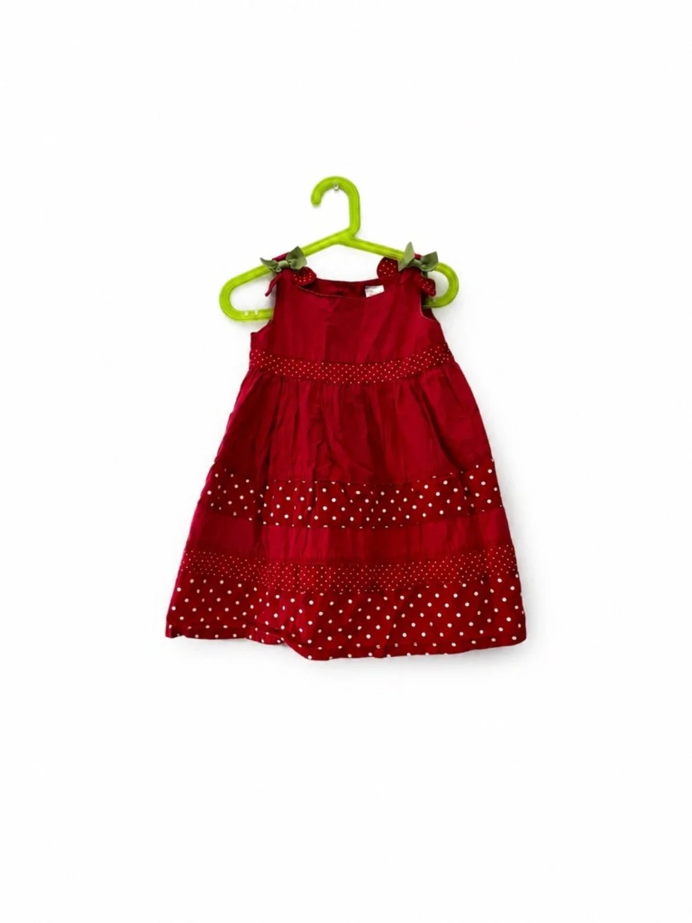 Gymboree Girls Red Polka Dot Strawberry Dress, Size 3T